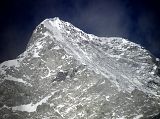 7 10 Makalu Southwest And South Faces Summit Area From Sherson Close up of the Makalu summit area with the Makalu Southwest and South Faces from a ridge above Sherson.